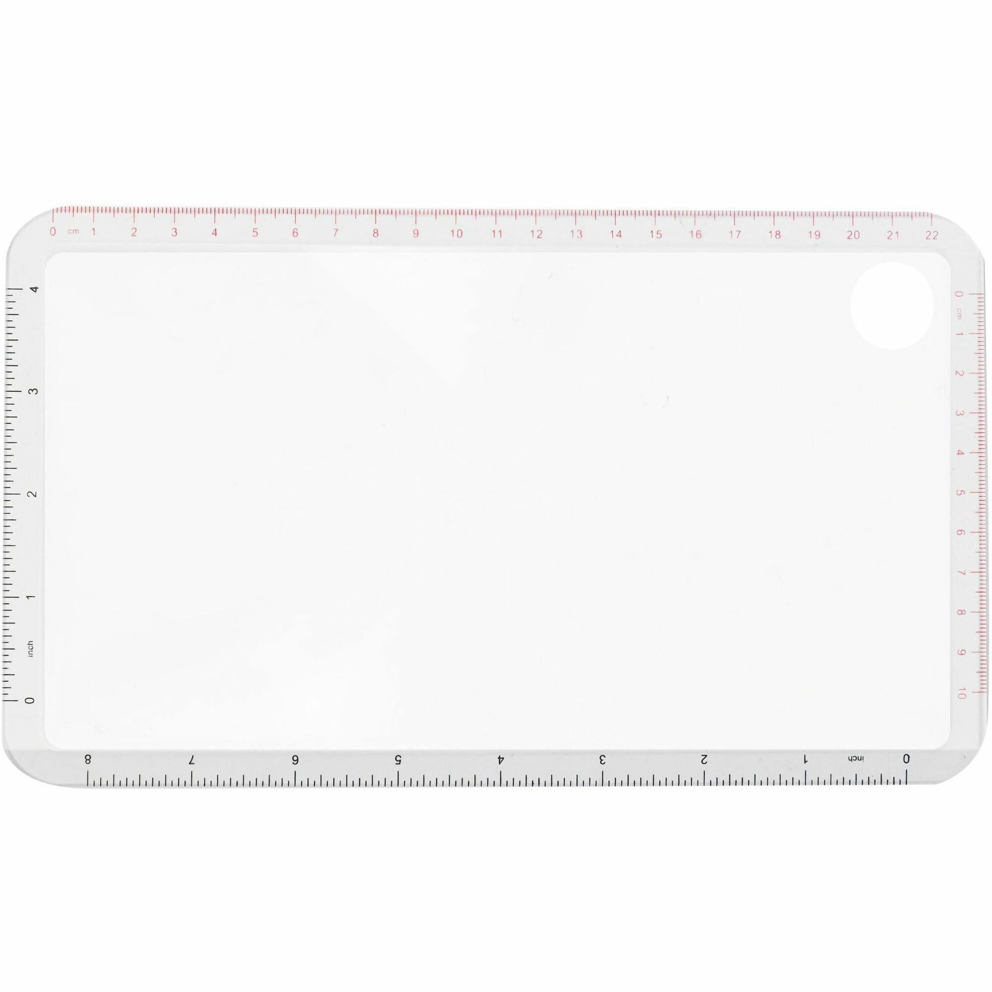 Sparco Handheld Magnifier - Magnifying Area 5" Width x 8.88" Length - Overall Size 9.8" Height x 5.8" Width - Acrylic Lens