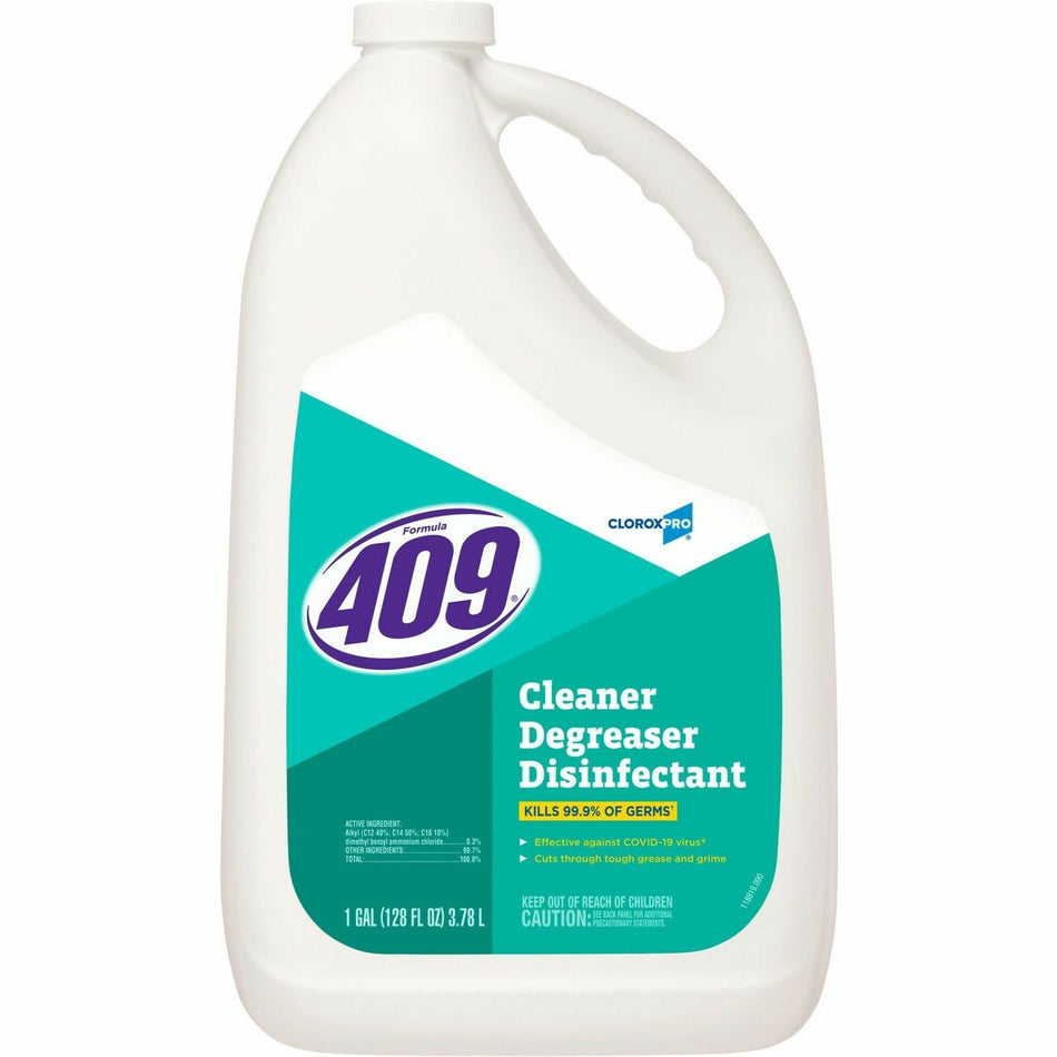 CloroxPro&trade; Formula 409® Cleaner Degreaser Disinfectant Refill - For Nonporous Surface - Liquid - 128 fl oz (4 quart) - Disinfectant, Phosphate-free - Clear - 1 Each