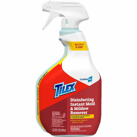 CloroxPro&trade; Tilex Disinfecting Instant Mold and Mildew Remover Spray - For Nonporous Surface, Tile, Toilet, Fiberglass - 32 fl oz (1 quart) - Recommended For: Mildew Remover, Mold Remover - Disinfectant - White - 1 Each