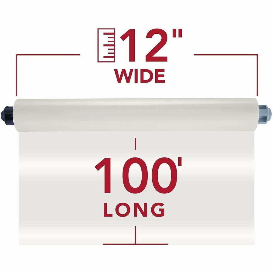 GBC EZ Load Blue End Cap Laminating Roll Film - Laminating Pouch/Sheet Size: 12" Width x 100 ft Length x 5 mil Thickness - Glossy - Clear - Polyester - 2 / Box