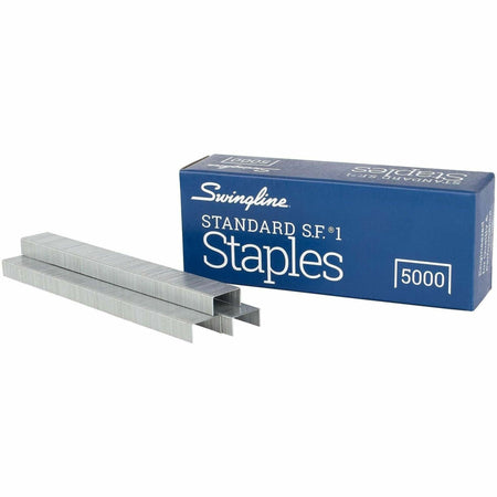 Swingline Standard Staples - Standard - 1/4" Leg - for Paper - Chisel Point - Silver - 210 Per Strip - 5000 / Box