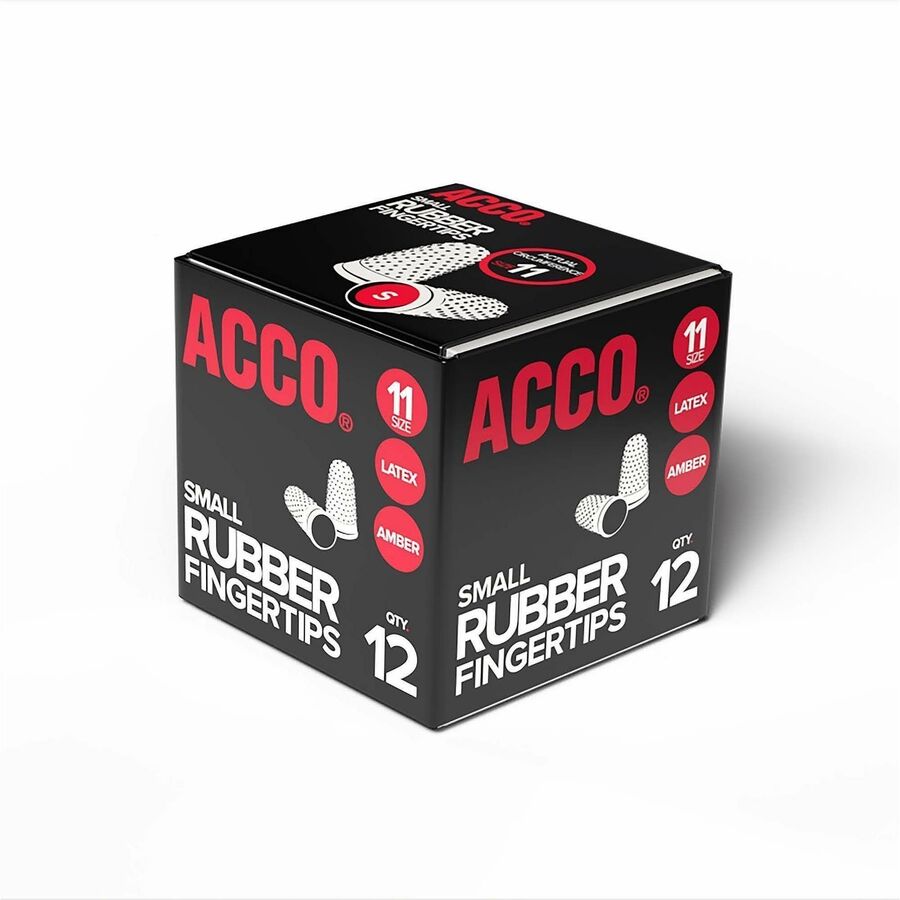 ACCO Rubber Finger Tips - #11 with 0.56" Diameter - Small Size - Rubber - Amber - 12 / Box