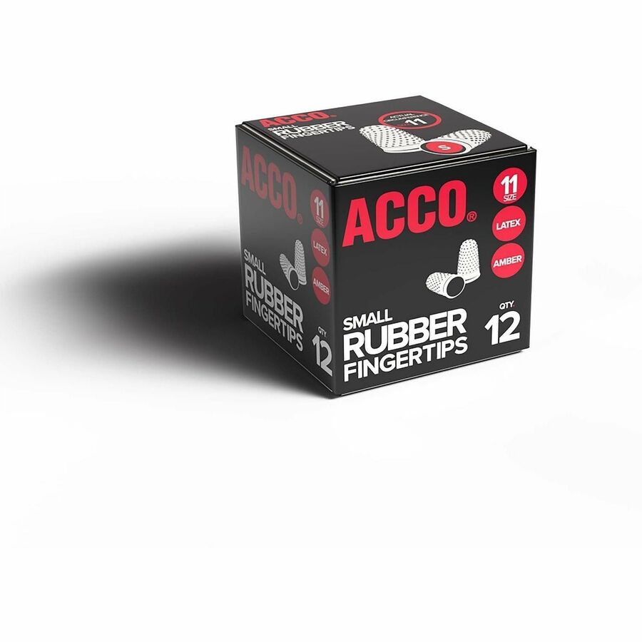 ACCO Rubber Finger Tips - #11 with 0.56" Diameter - Small Size - Rubber - Amber - 12 / Box