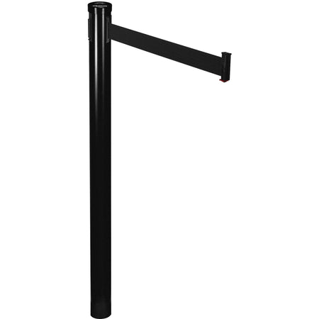 Tatco Adjusta-Tape Crowd Control Stanchions - Black 10 ft Post - Black Tape Attachment - Black - 2 / Box