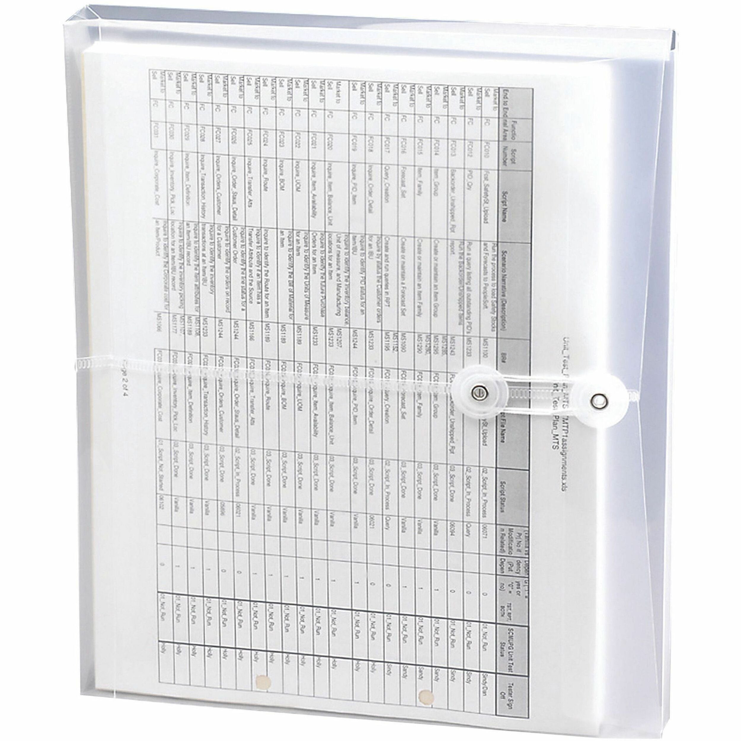 Smead Letter Filing Envelope - 8 1/2" x 11" - 1 1/4" Expansion - Polypropylene - Clear - 5 / Pack