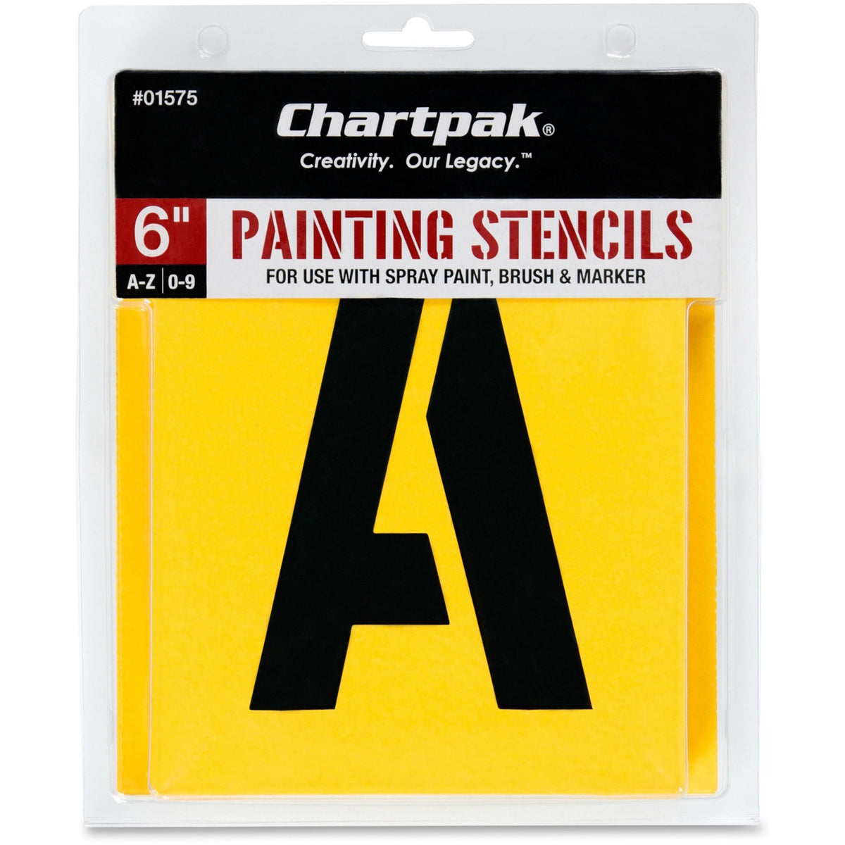 Chartpak Painting Stencils: 6’’ Gothic Letters/Numbers - Yellow - Stencils