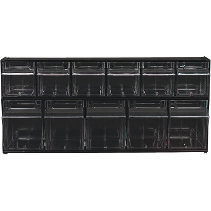 Deflecto Tilt Bin Multi-Bin Storage Organizer - 5 Compartments - Black Plastic