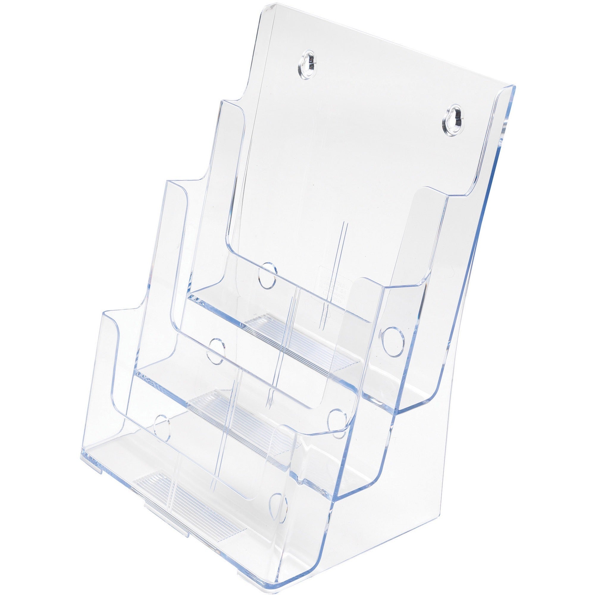 Deflecto Multi-Compartment DocuHolder - 3 Compartment(s) - 3 Tier(s) - 12.62" Height x 9.50" Width x 6.25" Depth - Desktop - Magazine Size - Clear - Plastic - 1 Each