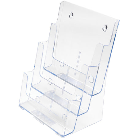 Deflecto Multi-Compartment DocuHolder - 3 Compartment(s) - 3 Tier(s) - 12.62" Height x 9.50" Width x 6.25" Depth - Desktop - Magazine Size - Clear - Plastic - 1 Each