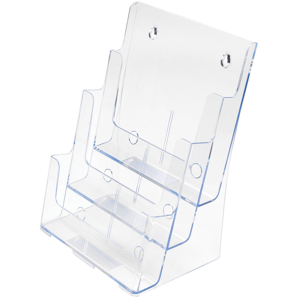 Deflecto Multi-Compartment DocuHolder - 3 Compartment(s) - 3 Tier(s) - 12.62" Height x 9.50" Width x 6.25" Depth - Desktop - Magazine Size - Clear - Plastic - 1 Each