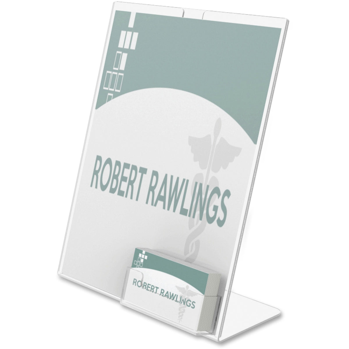 Deflecto Superior Image Slanted Sign Holders - 11" Width x 8.5" Height - Rectangular Shape - Plastic - Clear - 1 Each