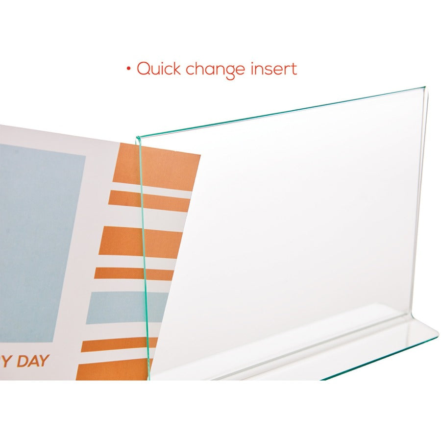 Deflecto Superior Image Premium Green Edge Sign Holder - 11" Width x 8.5" Height - Side-loading, Bottom Loading - 1 Each