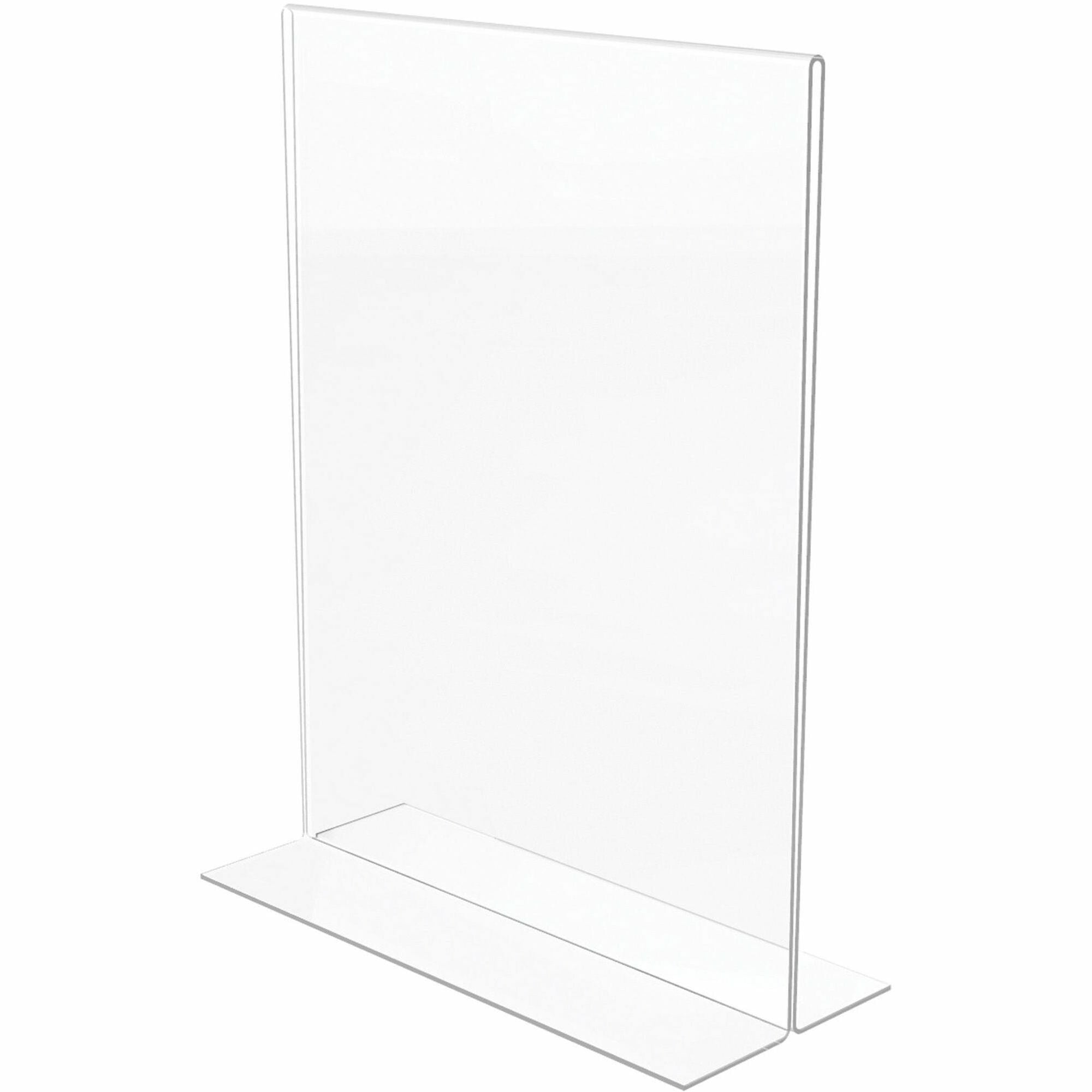 Deflecto Classic Image Double-Sided Sign Holder - 8.5" Width x 11" Height - Rectangular Shape - Self-standing, Bottom Loading - Indoor, Outdoor - Plastic - Clear - 1 Each