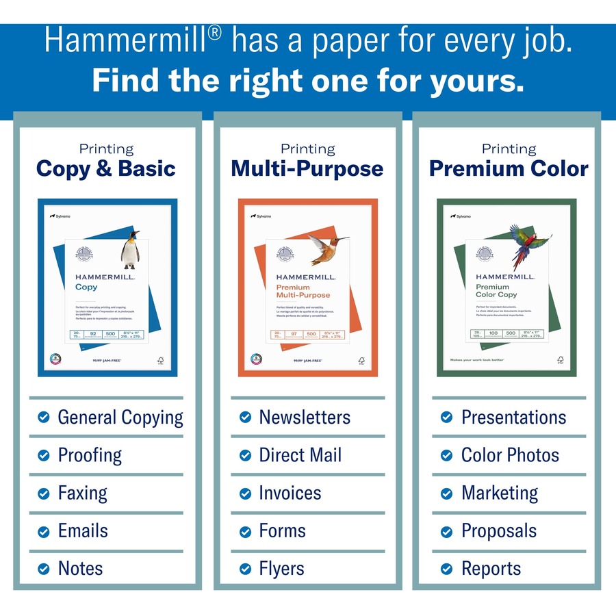 Hammermill Colors Recycled Copy Paper - Salmon - Letter - 8 1/2" x 11" - 20 lb Basis Weight - Smooth - Sustainable Forestry Initiative (SFI) - Acid-free, Archival-safe, Jam-free - Salmon - 500 / Ream