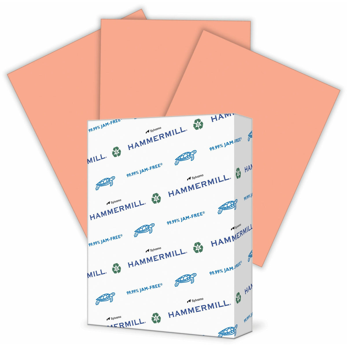 Hammermill Colors Recycled Copy Paper - Salmon - Letter - 8 1/2" x 11" - 20 lb Basis Weight - Smooth - Sustainable Forestry Initiative (SFI) - Acid-free, Archival-safe, Jam-free - Salmon - 500 / Ream