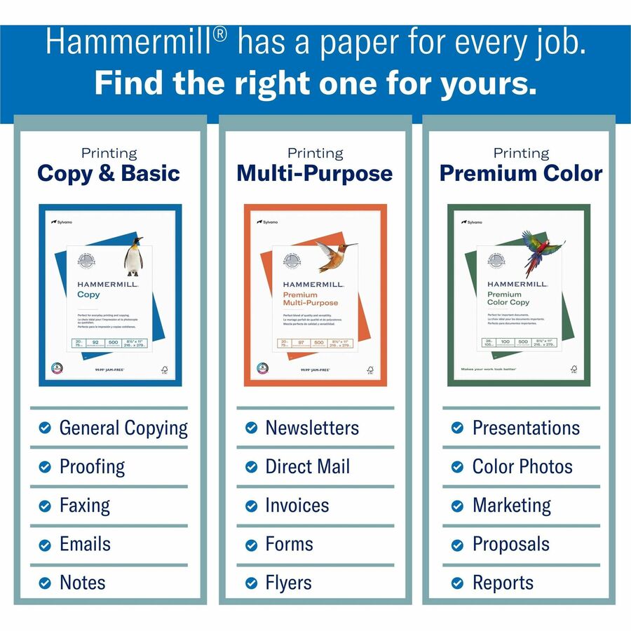 Hammermill Colors Recycled Copy Paper - Canary - Letter - 8 1/2" x 11" - 20 lb Basis Weight - Smooth - Sustainable Forestry Initiative (SFI) - Acid-free, Archival-safe, Jam-free - Canary - 500 / Ream