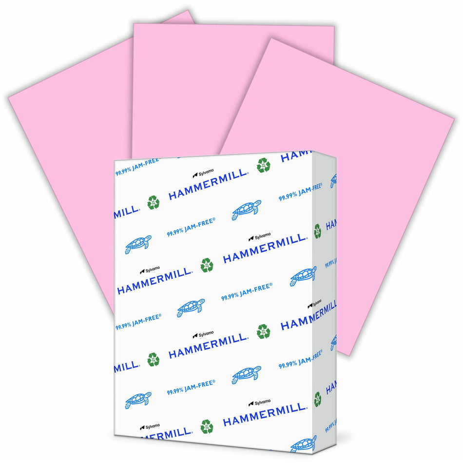 Hammermill Colors Recycled Copy Paper - Pink - Letter - 8 1/2" x 11" - 20 lb Basis Weight - Smooth - Sustainable Forestry Initiative (SFI) - Archival-safe, Acid-free, Jam-free - Pink - 500 / Ream