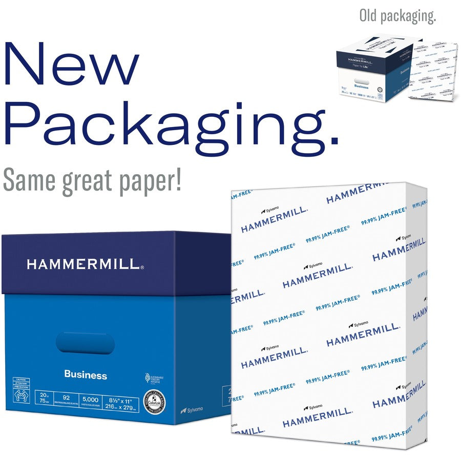 Hammermill Copy Plus 3HP Paper - White - 92 Brightness - Letter - 8 1/2" x 11" - 20 lb Basis Weight - Acid-free, Pre-punched, Quick Drying - White - 500 / Ream