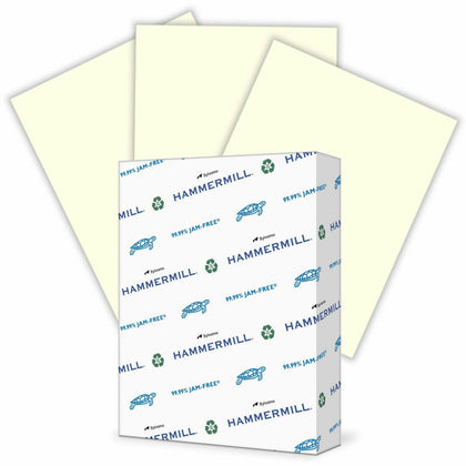 Hammermill Colors Recycled Copy Paper - Cream - Letter - 8 1/2" x 11" - 20 lb Basis Weight - Smooth - Sustainable Forestry Initiative (SFI) - Archival-safe, Acid-free, Jam-free - Cream - 500 / Ream