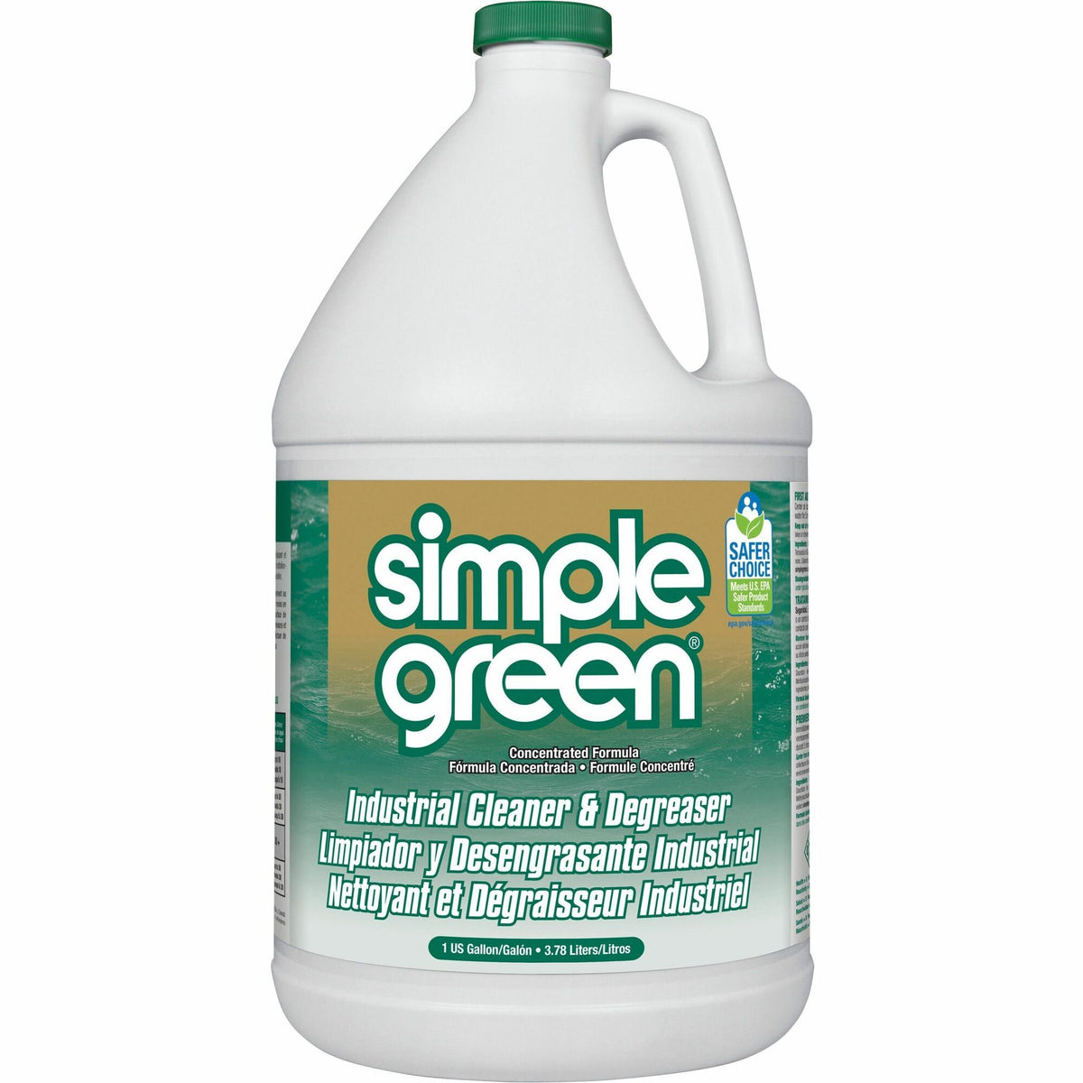 Simple Green Industrial Cleaner/Degreaser - Concentrate - Liquid - 128 fl oz (4 quart) - Original Scent - Non-flammable, Non-abrasive - Green - 1 Each