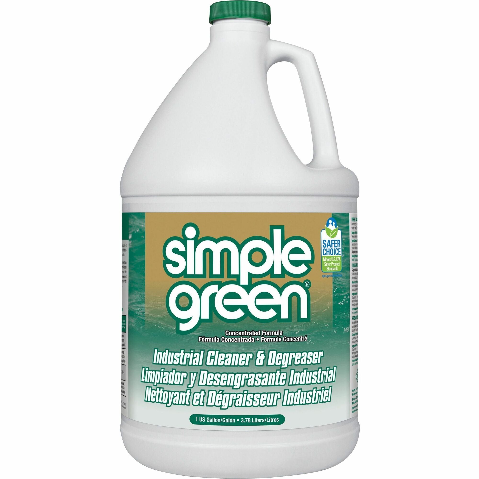 Simple Green Industrial Cleaner/Degreaser - Concentrate - Liquid - 128 fl oz (4 quart) - Original Scent - Non-flammable, Non-abrasive - Green - 1 Each