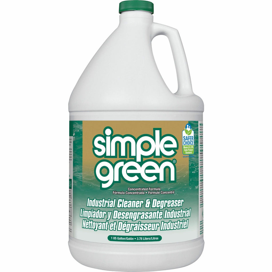 Simple Green Industrial Cleaner/Degreaser - Concentrate - Liquid - 128 fl oz (4 quart) - Original Scent - Non-flammable, Non-abrasive - Green - 1 Each