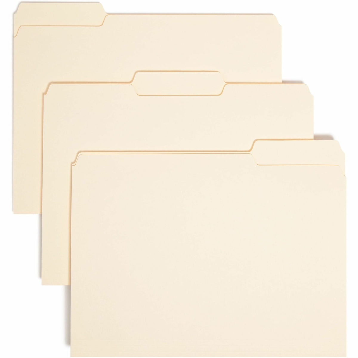Smead 1/3 Tab Cut Letter Recycled Interior File Folder - 8 1/2" x 11" - 3/4" Expansion - Top Tab Location - Assorted Tab Position - 11 pt. - 1 Plys - Manila - 10% Recycled - 100 / Box