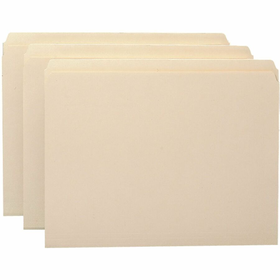 Smead Straight Tab Cut Letter Recycled Top Tab File Folder - 8 1/2" x 11" - 3/4" Expansion - 11 pt. - 1 Plys - Manila - Rounded Corner - 10% Recycled - 100 / Box