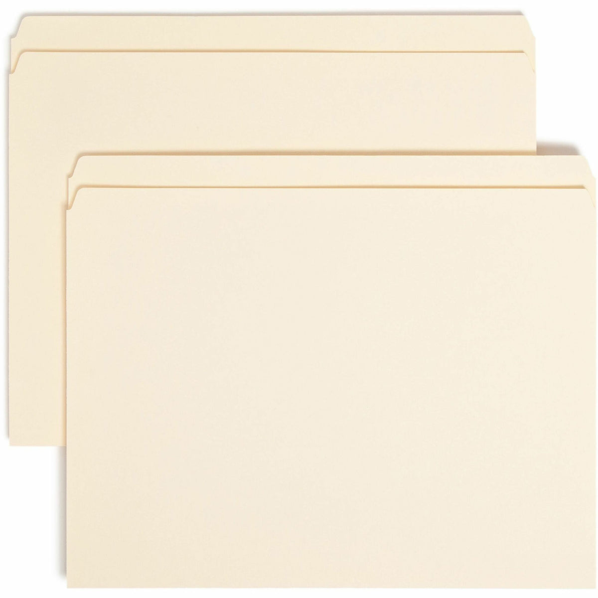 Smead Straight Tab Cut Letter Recycled Top Tab File Folder - 8 1/2" x 11" - 3/4" Expansion - 11 pt. - 1 Plys - Manila - Rounded Corner - 10% Recycled - 100 / Box