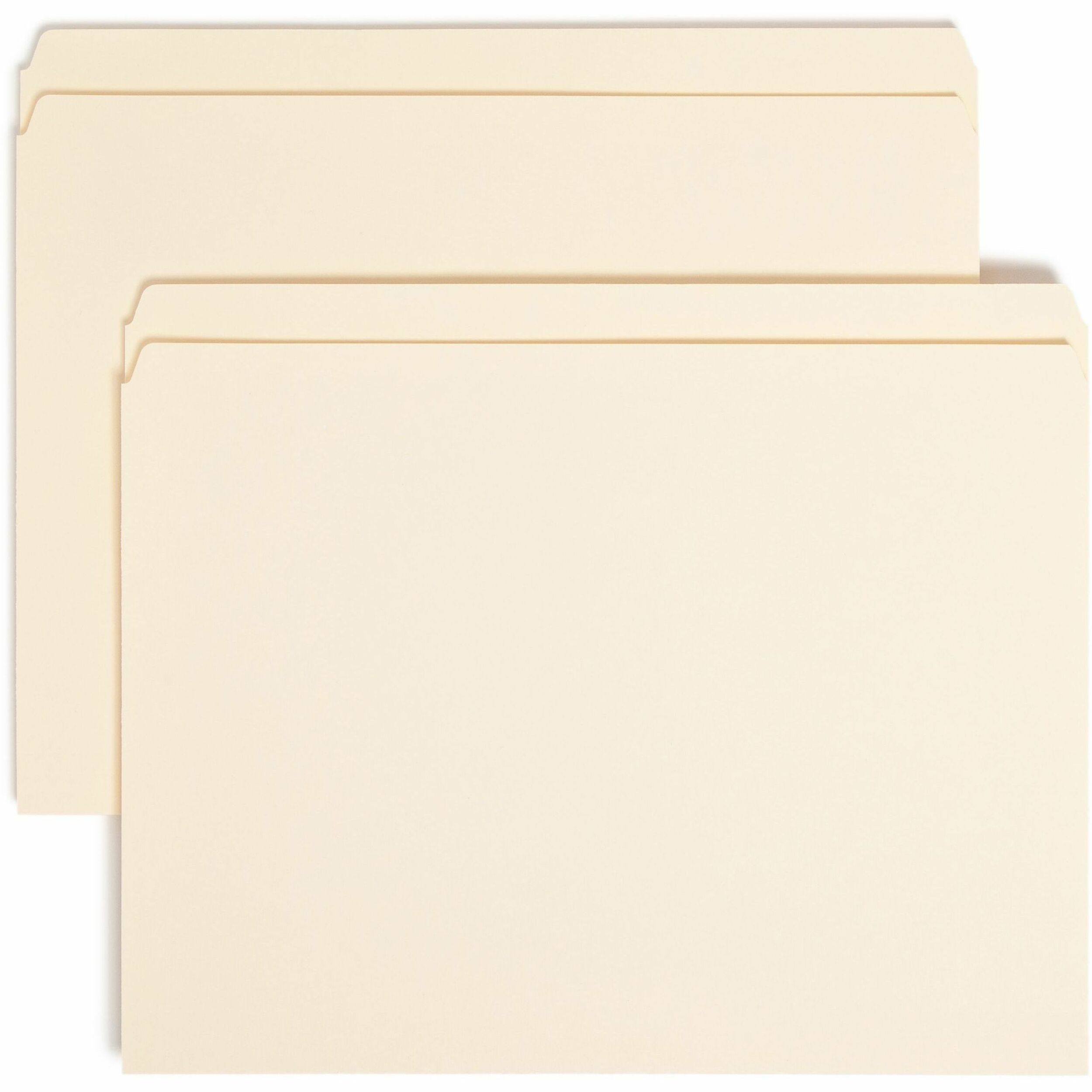 Smead Straight Tab Cut Letter Recycled Top Tab File Folder - 8 1/2" x 11" - 3/4" Expansion - 11 pt. - 1 Plys - Manila - Rounded Corner - 10% Recycled - 100 / Box