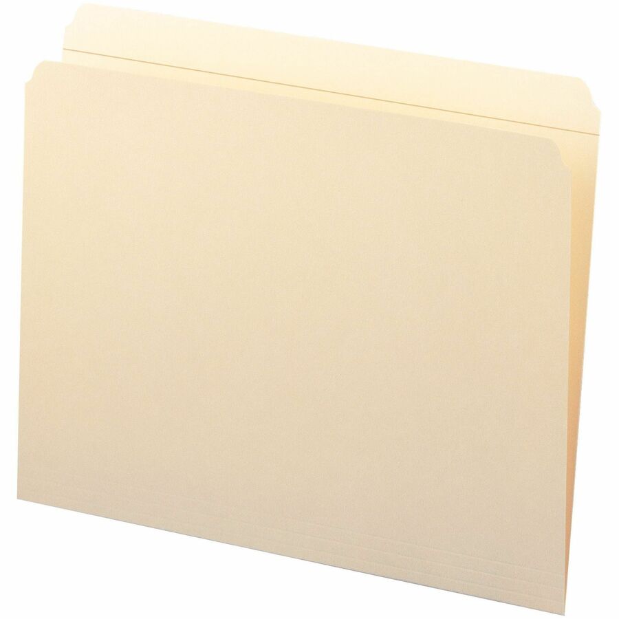 Smead Straight Tab Cut Letter Recycled Top Tab File Folder - 8 1/2" x 11" - 3/4" Expansion - 11 pt. - 2 Plys - Manila - Rounded Corner, Durable, Reinforced Tab - 10% Recycled - 100 / Box