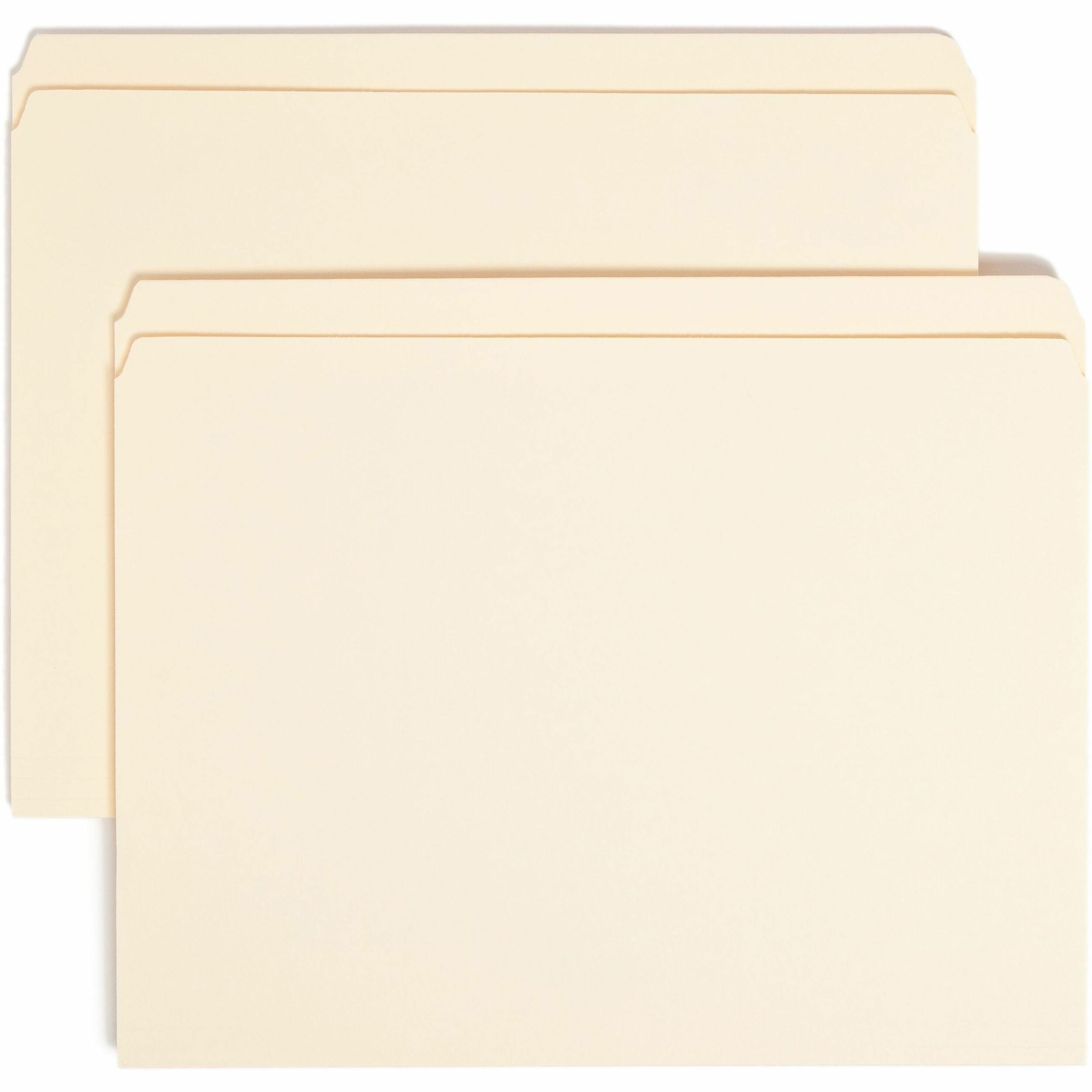 Smead Straight Tab Cut Letter Recycled Top Tab File Folder - 8 1/2" x 11" - 3/4" Expansion - 11 pt. - 2 Plys - Manila - Rounded Corner, Durable, Reinforced Tab - 10% Recycled - 100 / Box