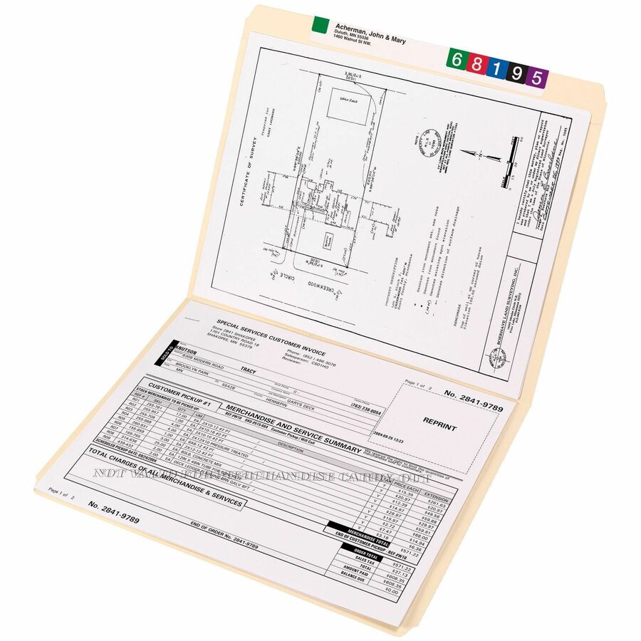 Smead Straight Tab Cut Letter Recycled Top Tab File Folder - 8 1/2" x 11" - 3/4" Expansion - 11 pt. - 2 Plys - Manila - Rounded Corner, Durable, Reinforced Tab - 10% Recycled - 100 / Box