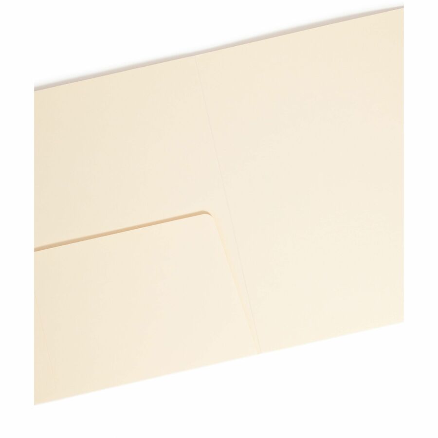 Smead Straight Tab Cut Letter Recycled Top Tab File Folder - 8 1/2" x 11" - Internal Pocket(s) - 11 pt. - 2 Plys - Manila - Reinforced, Heavyweight - 10% Recycled - 50 / Box