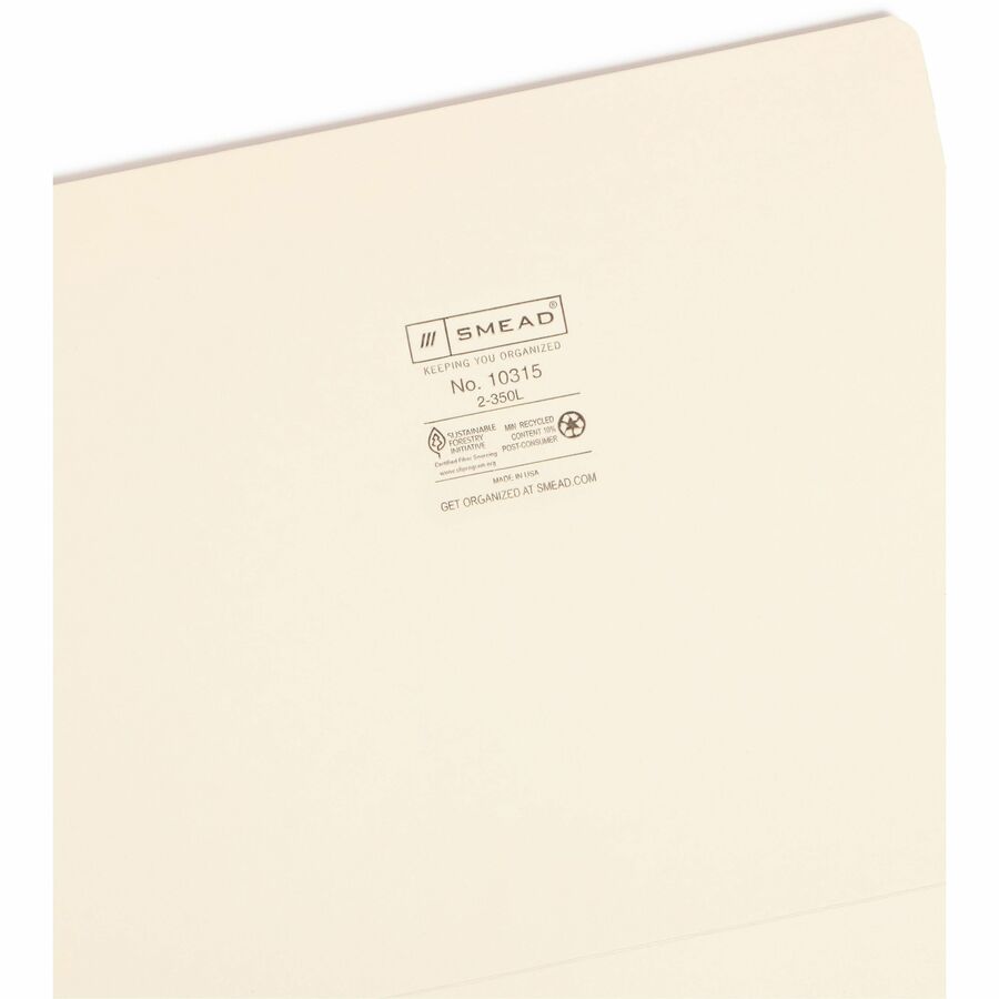 Smead Straight Tab Cut Letter Recycled Top Tab File Folder - Alternate-Image7