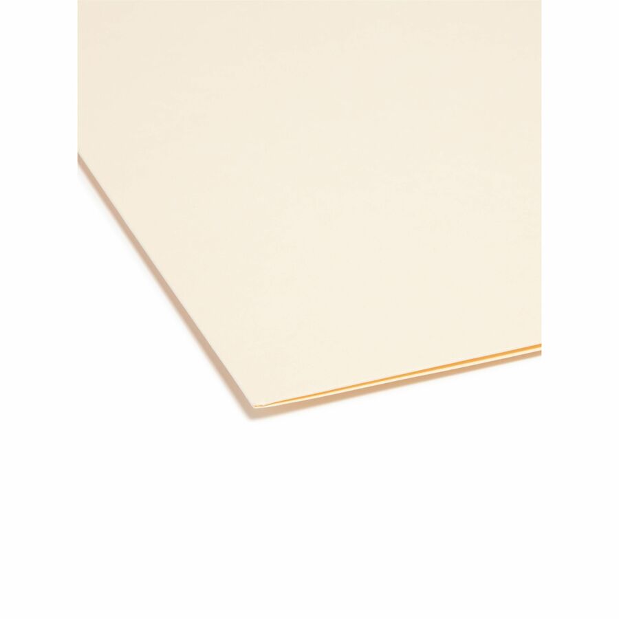 Smead Straight Tab Cut Letter Recycled Top Tab File Folder - 8 1/2" x 11" - Internal Pocket(s) - 11 pt. - 2 Plys - Manila - Reinforced, Heavyweight - 10% Recycled - 50 / Box