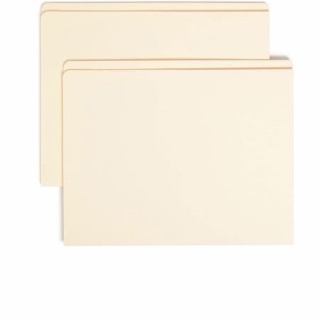 Smead Straight Tab Cut Letter Recycled Top Tab File Folder - 8 1/2" x 11" - Internal Pocket(s) - 11 pt. - 2 Plys - Manila - Reinforced, Heavyweight - 10% Recycled - 50 / Box