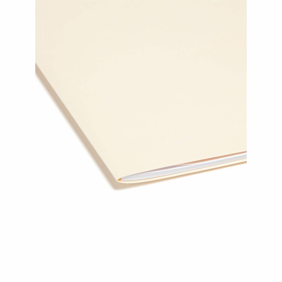 Smead Straight Tab Cut Letter Recycled Top Tab File Folder - 8 1/2" x 11" - Internal Pocket(s) - 11 pt. - 2 Plys - Manila - Reinforced, Heavyweight - 10% Recycled - 50 / Box
