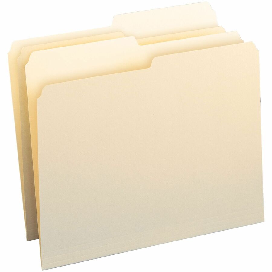 Smead 1/2 Tab Cut Letter Recycled Top Tab File Folder - 8 1/2" x 11" - 3/4" Expansion - Top Tab Location - Assorted Tab Position - 11 pt. - 1 Plys - Manila - 10% Recycled - 100 / Box