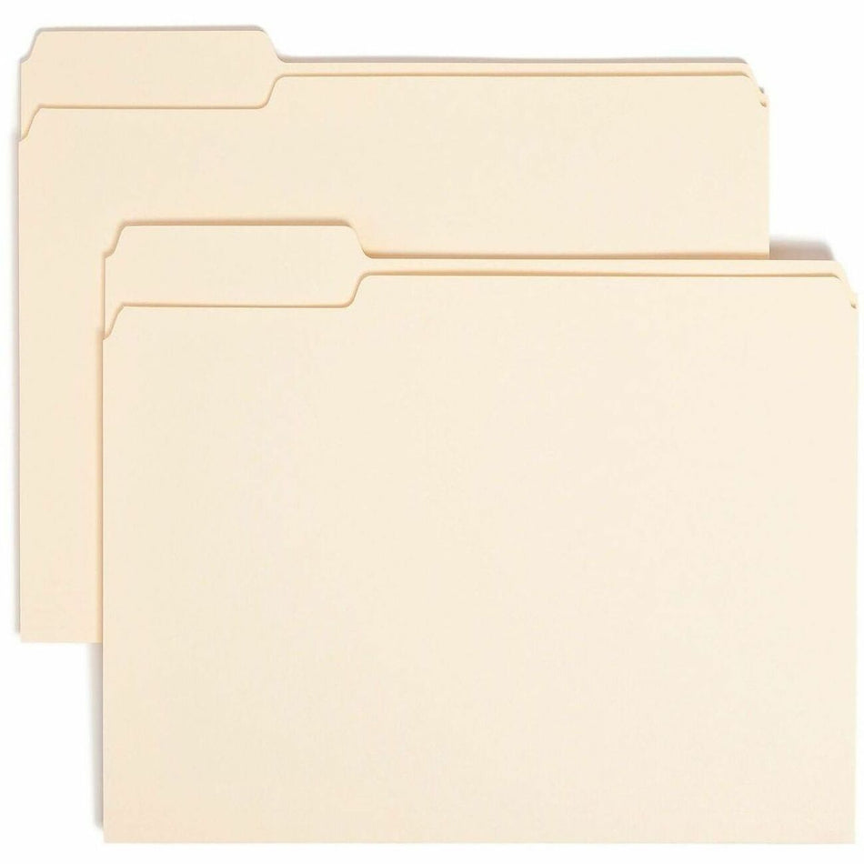 Smead 1/3 Tab Cut Letter Recycled Top Tab File Folder - 8 1/2" x 11" - 3/4" Expansion - Top Tab Location - Left Tab Position - 11 pt. - 1 Plys - Manila - 10% Recycled - 100 / Box