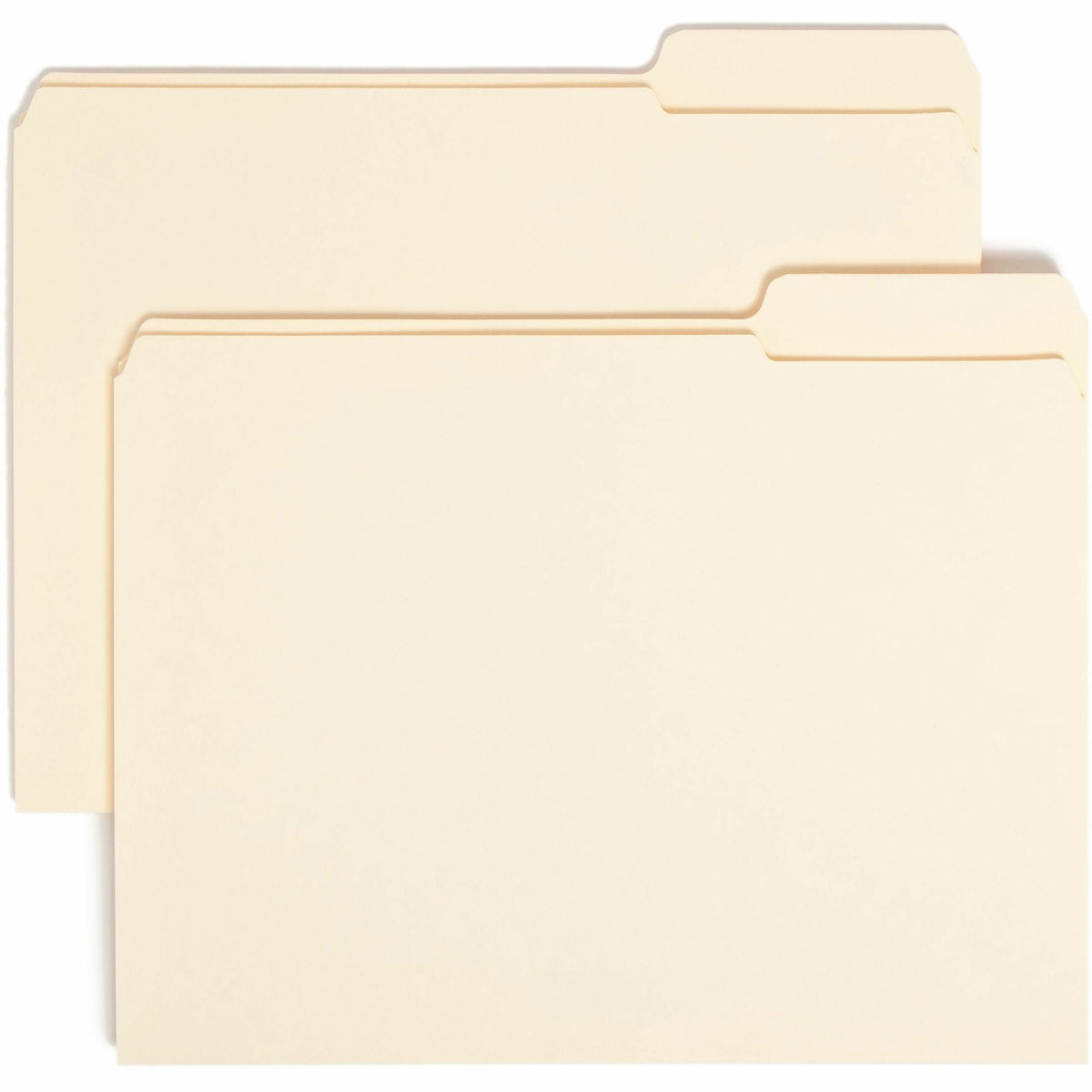 Smead 1/3 Tab Cut Letter Recycled Top Tab File Folder - 8 1/2" x 11" - 3/4" Expansion - Top Tab Location - Right Tab Position - 11 pt. - 2 Plys - Manila - Reinforced, Durable, Reinforced Tab, Rounded Corner - 10% Recycled - 100 / Box