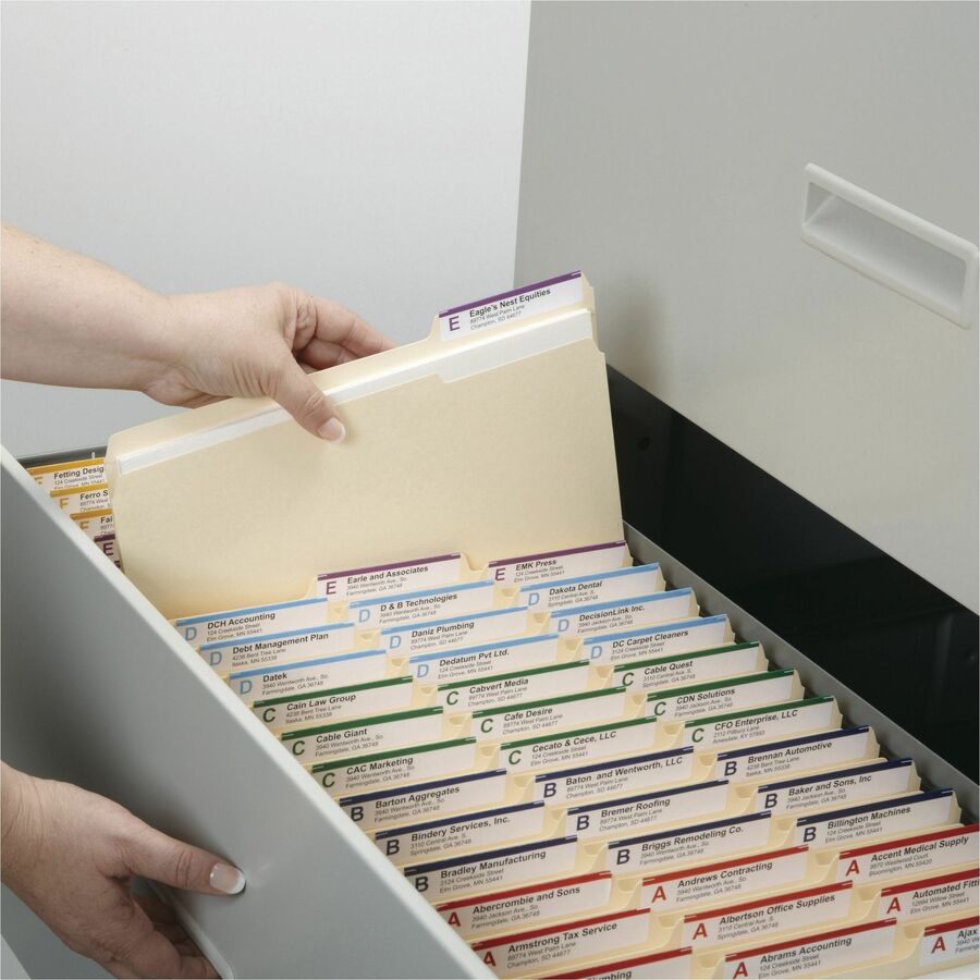 Smead 1/3 Tab Cut Letter Recycled Top Tab File Folder - 8 1/2" x 11" - 3/4" Expansion - Top Tab Location - Assorted Tab Position - 11 pt. - 1 Plys - Manila - 10% Recycled - 100 / Box