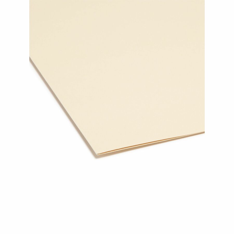 Smead 1/3 Tab Cut Letter Recycled Top Tab File Folder - 8 1/2" x 11" - 3/4" Expansion - Top Tab Location - Assorted Tab Position - 11 pt. - 1 Plys - Manila - Acid-free, Rounded Corner - 100% Recycled - 100 / Box