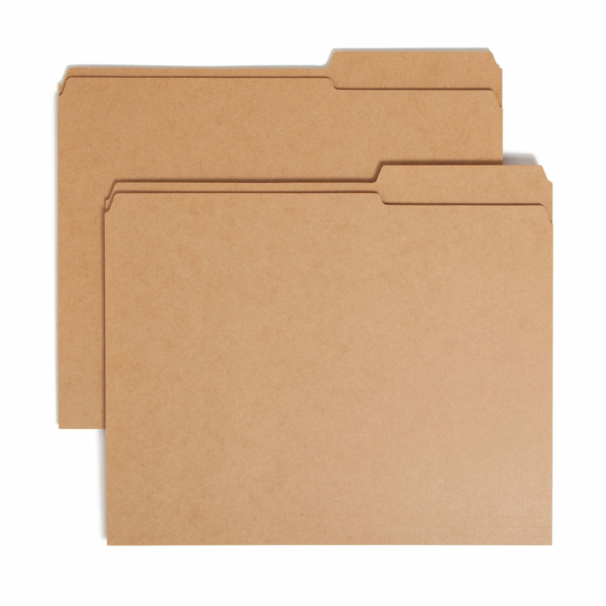 Smead 2/5 Tab Cut Letter Recycled Top Tab File Folder - 8 1/2" x 11" - 3/4" Expansion - Top Tab Location - Right Tab Position - 11 pt. - 2 Plys - Kraft - 10% Recycled - 100 / Box