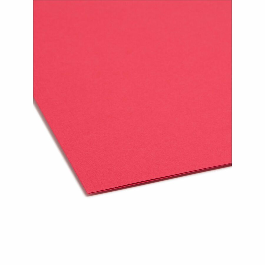 Smead Colored 1/3 Tab Cut Letter Recycled Fastener Folder - 8 1/2" x 11" - 3/4" Expansion - 2 x 2K Fastener(s) - 2" for Folder - Top Tab Location - Assorted Tab Position - 11 pt. - 2 Plys - Blue, Green, Red, Yellow - Reinforced - 10% Recycled - 50 / Box