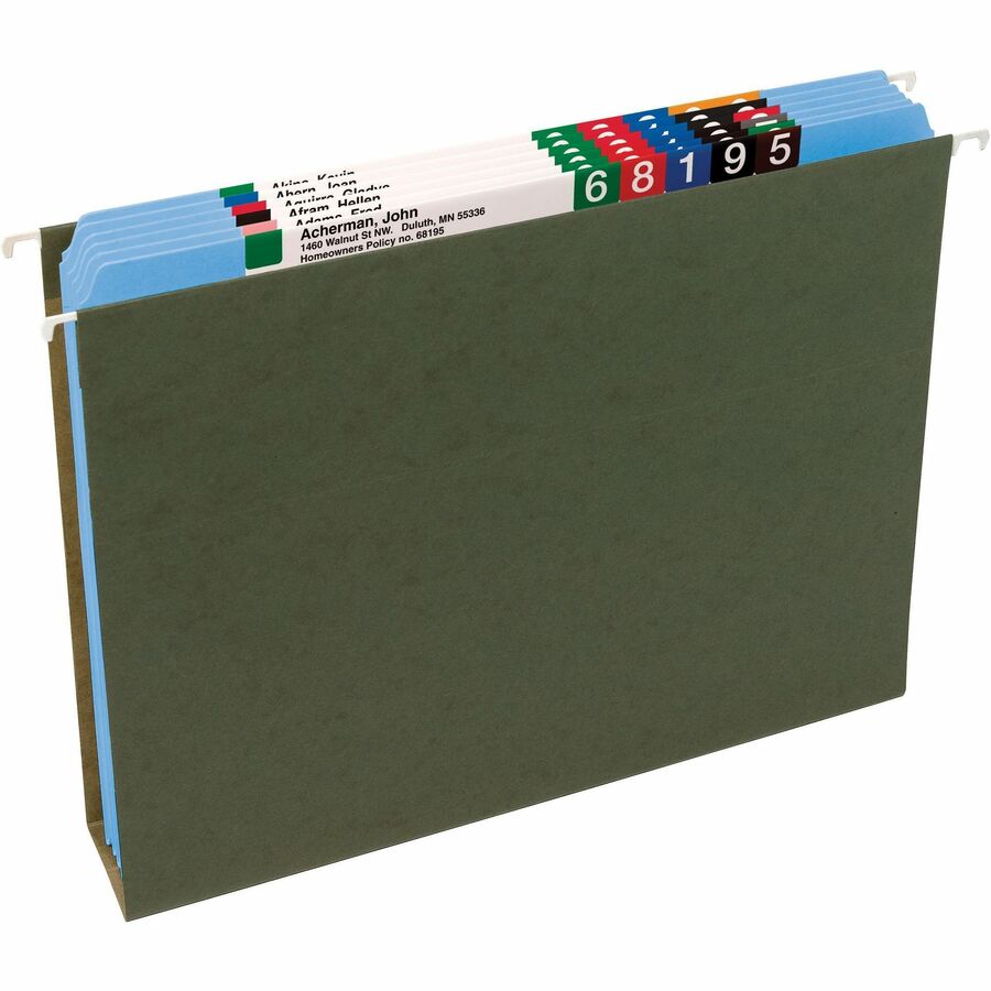 Smead Straight Tab Cut Letter Recycled Top Tab File Folder - 8 1/2" x 11" - 3/4" Expansion - 11 pt. - 2 Plys - Blue - Reinforced - 10% Recycled - 100 / Box