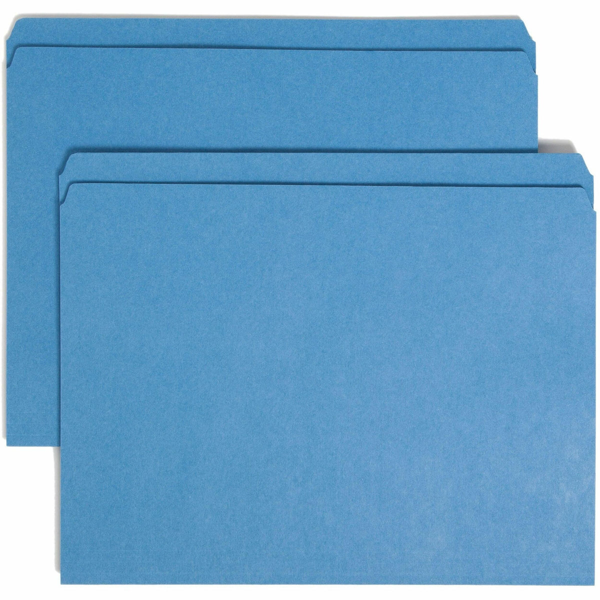 Smead Straight Tab Cut Letter Recycled Top Tab File Folder - 8 1/2" x 11" - 3/4" Expansion - 11 pt. - 2 Plys - Blue - Reinforced - 10% Recycled - 100 / Box