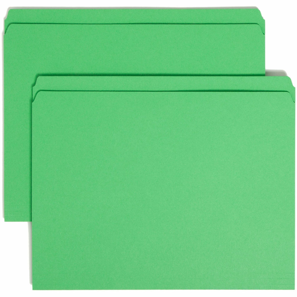Smead Straight Tab Cut Letter Recycled Top Tab File Folder - 8 1/2" x 11" - 3/4" Expansion - 11 pt. - 2 Plys - Green - 10% Recycled - 100 / Box