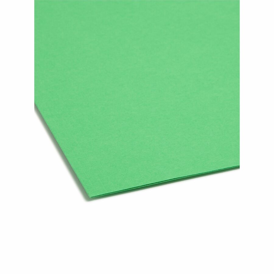 Smead Colored 1/3 Tab Cut Letter Recycled Fastener Folder - 8 1/2" x 11" - 3/4" Expansion - 2 x 2K Fastener(s) - 2" for Folder - Top Tab Location - Assorted Tab Position - 11 pt. - 2 Plys - Green - Reinforced Tab - 10% Recycled - 50 / Box