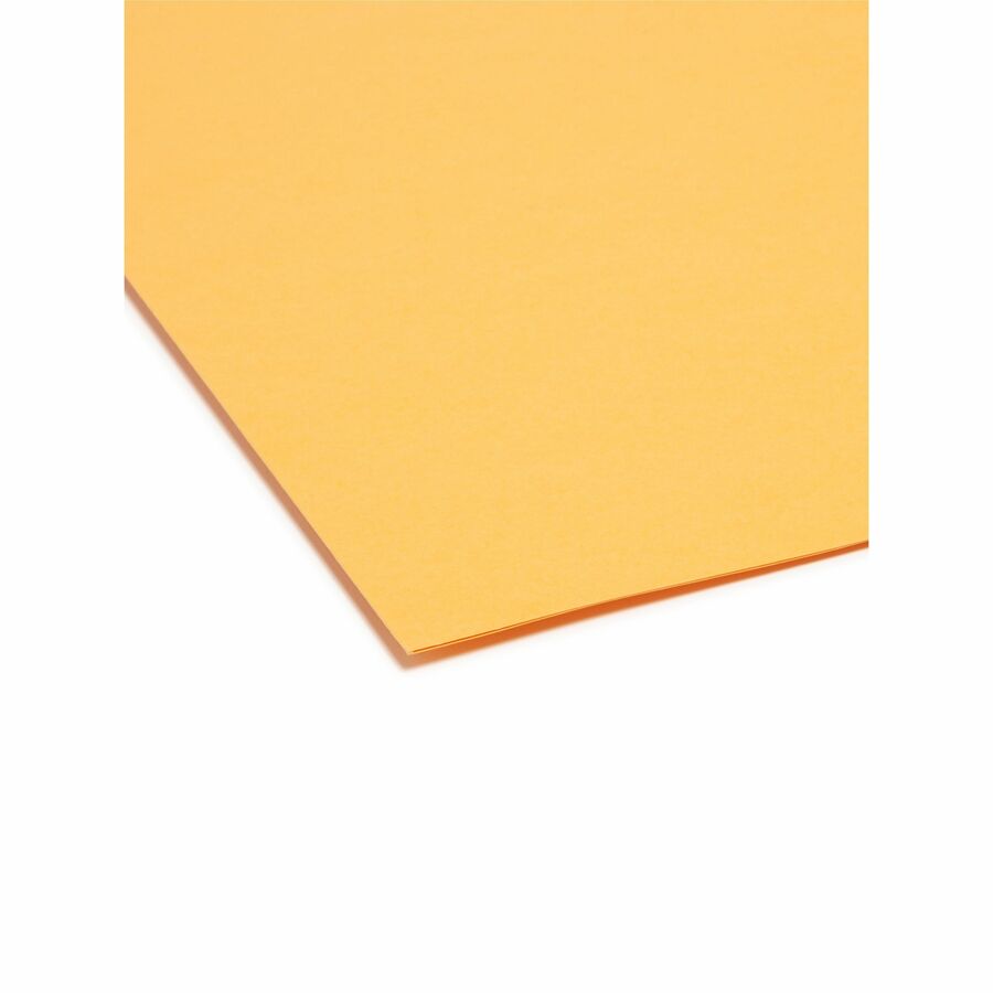 Smead Colored 1/3 Tab Cut Letter Recycled Top Tab File Folder - 8 1/2" x 11" - 3/4" Expansion - Top Tab Location - Assorted Tab Position - 11 pt. - 2 Plys - Goldenrod - 10% Recycled - 100 / Box